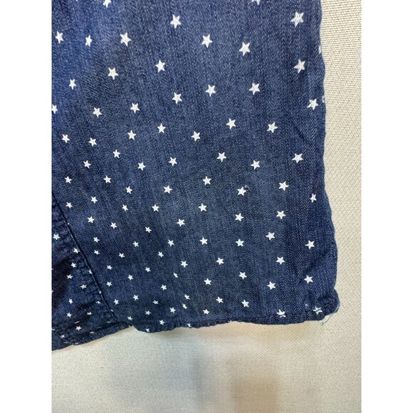 Catherines Womens Chambray Button-Up Shirt Size 2X Blue Denim Star 3/4 Sleeves - Picture 8 of 13